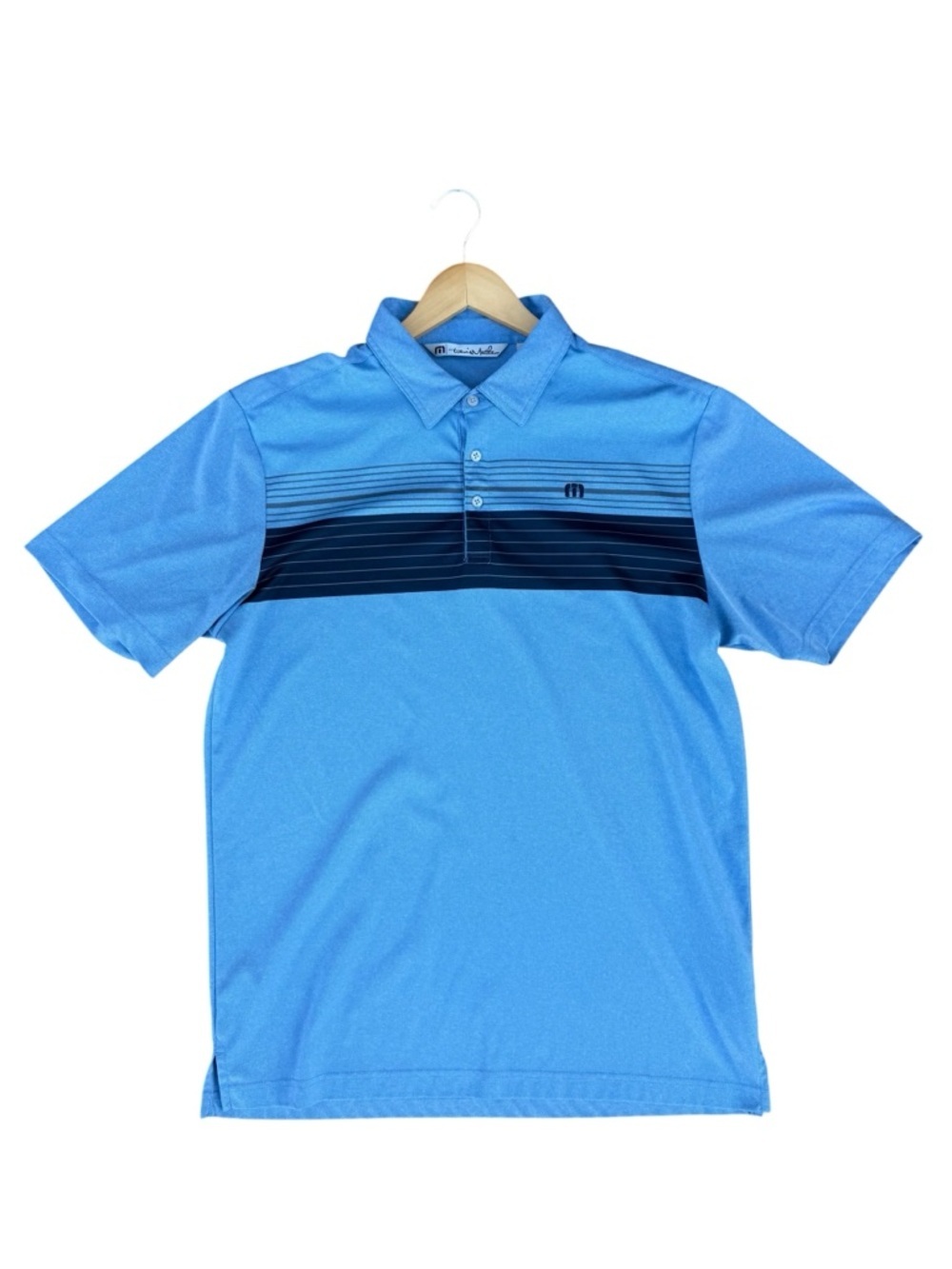 Travis Matthew Blue Short Sleeve Polo Size Large